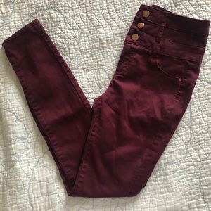Maroon High Waisted Jeans
